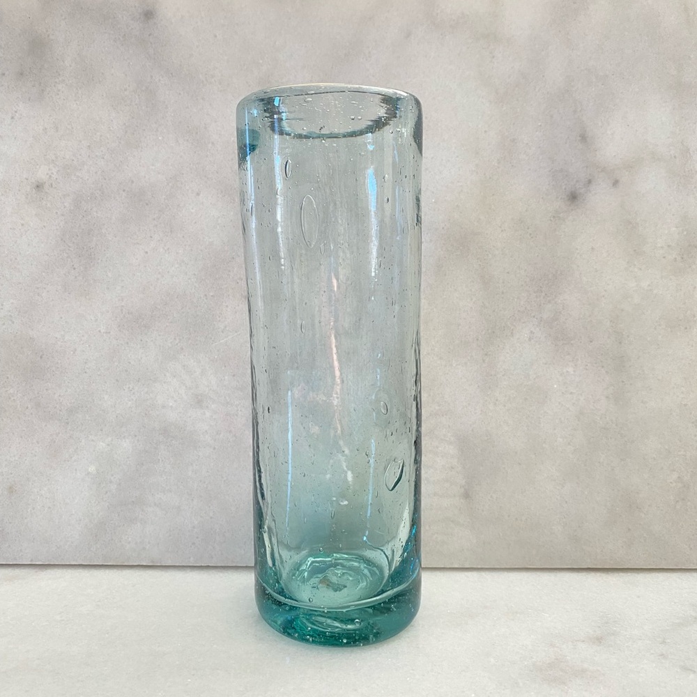 Hand Blown Glass Green Vase